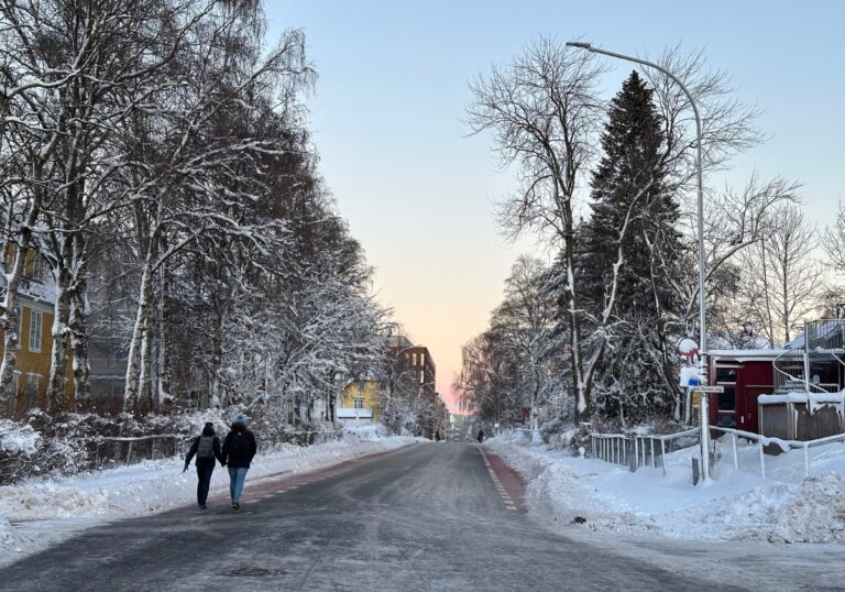 Klæbuveien in Trondheim in the winter.