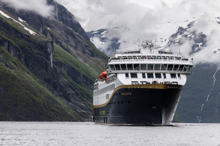 Havila Castor on the Geirangerfjord.