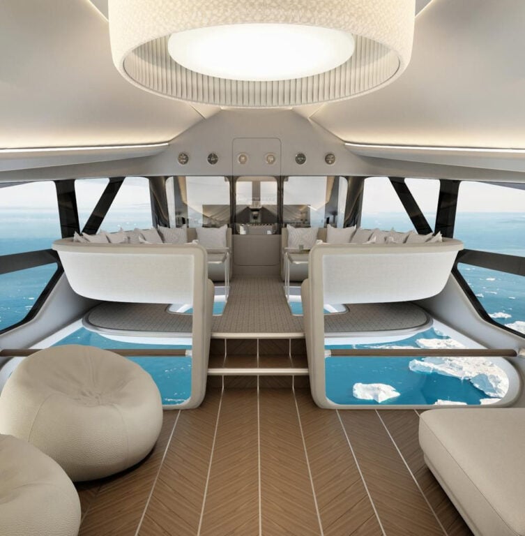 The airship is billed as a floating luxury hotel. Photo: OceanSky Cruises.