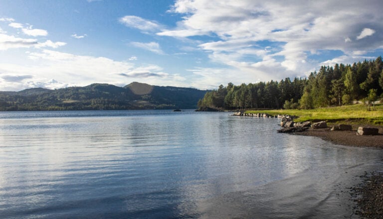 Landscape of Lake Mjøsa.