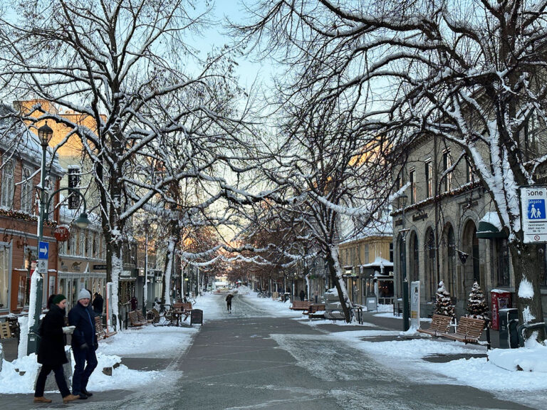 Trondheim's Nordre gate in the winter.