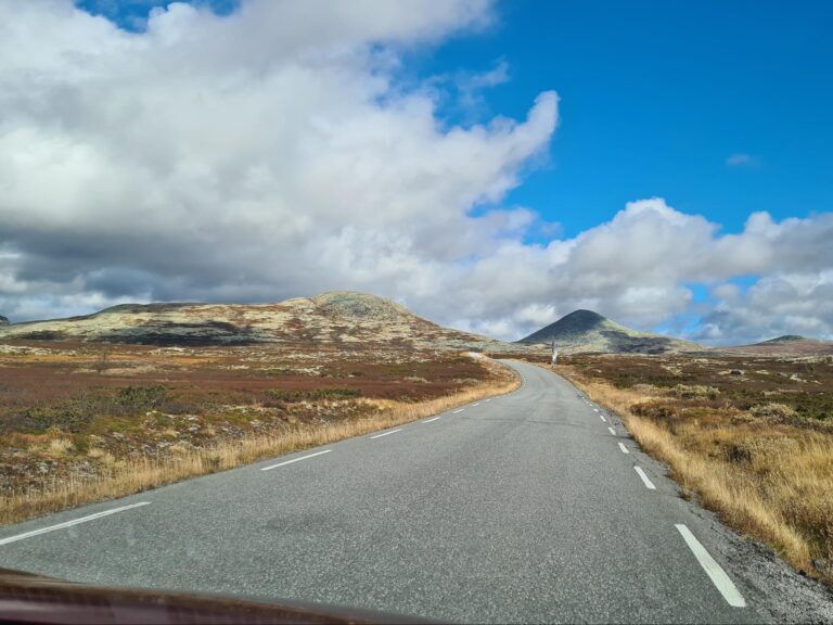 Rounded peaks of Rondane National Park in Norway.