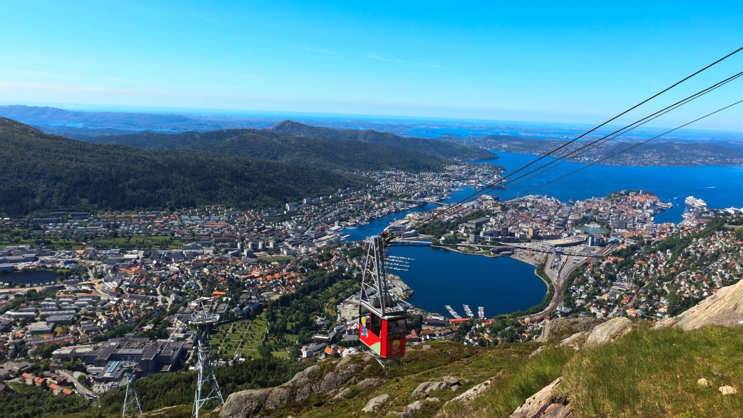 Mount Ulriken cable car in Bergen, Norway.
