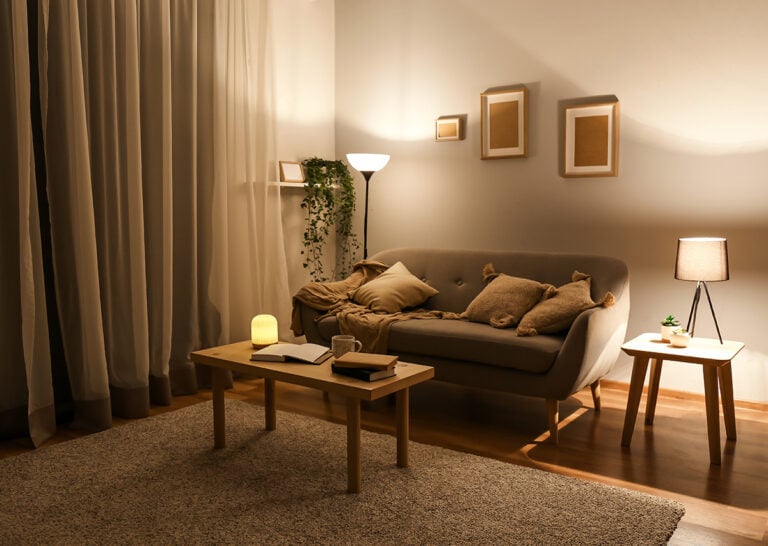 A warm Scandinavian apartment interior.