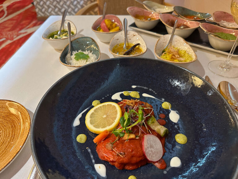 Fish dish at Vasco, the Goan restaurant on Fred Olsen Cruise Lines.