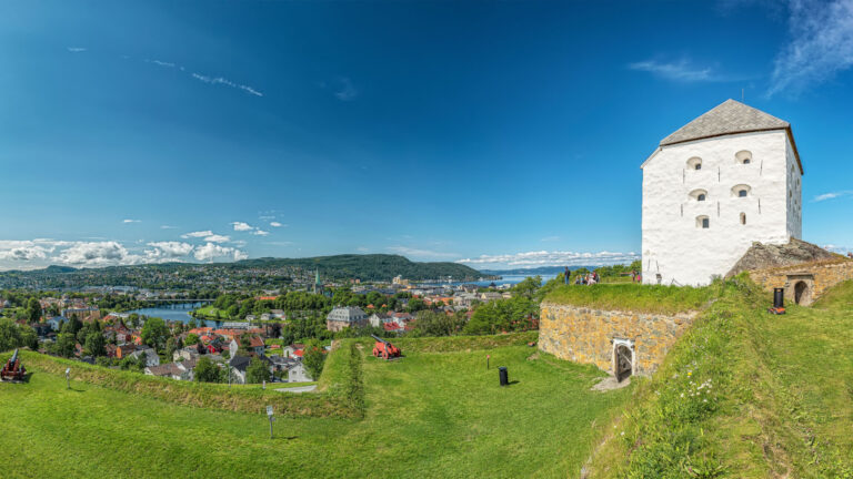 A view of Kristiansten Fortress in Trondheim, Norway.