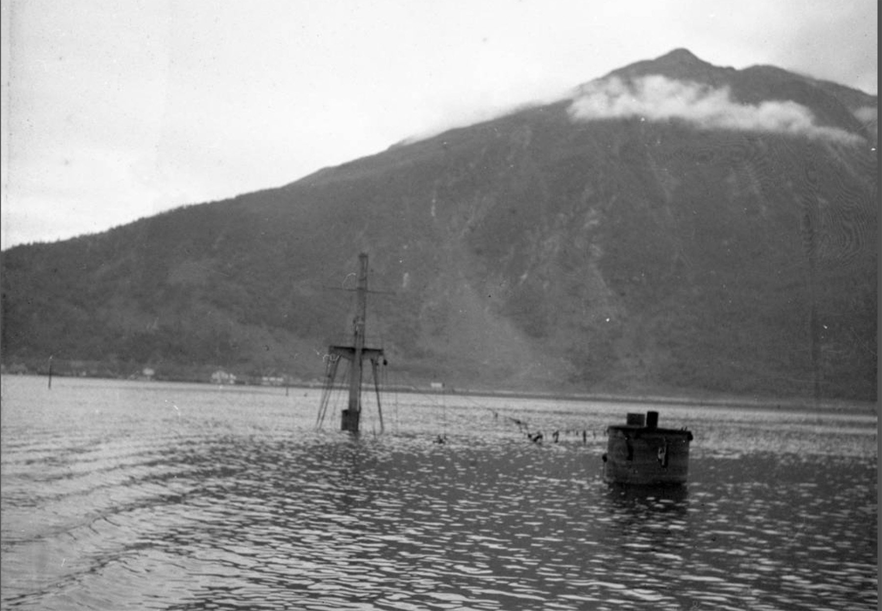 Sunken ship outside Narvik in April 1940.