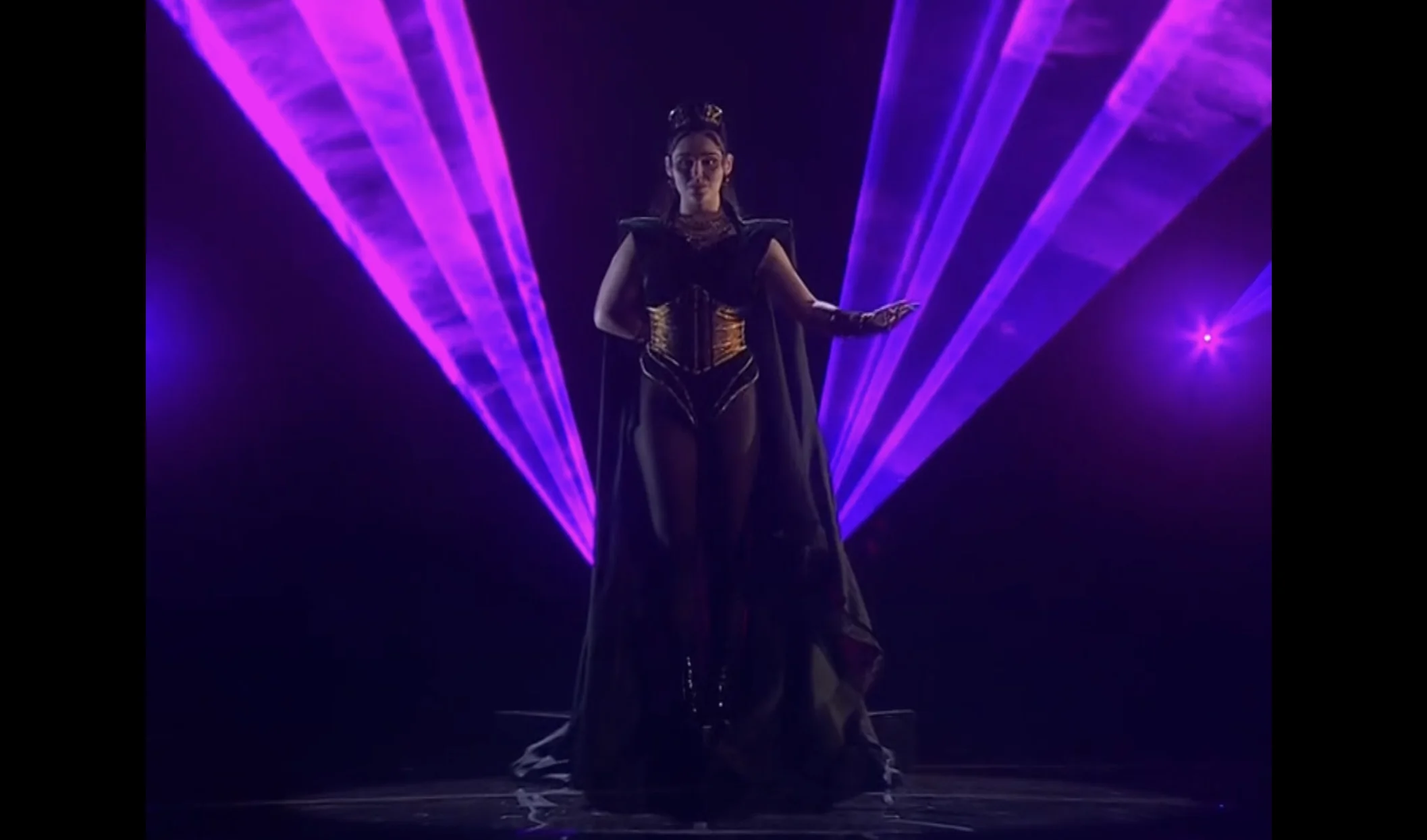 Norwegian-Italian Alessandra at the Melodi Grand Prix. Photo: NRK screen grab.