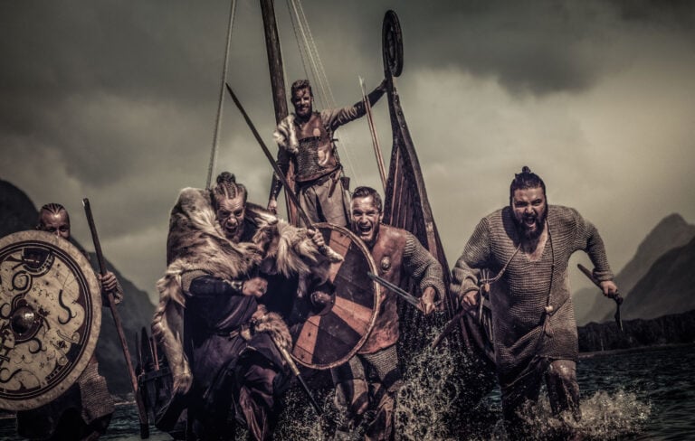 Viking warriors illustration.