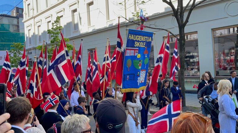 Oslo schoolchildren parade on Norwegian National Day. Photo: David Nikel.