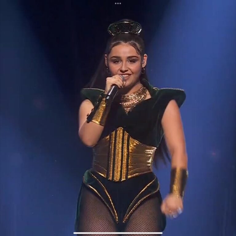 Alessandra performing at the Melodi Grand Prix. Photo: NRK screen grab.