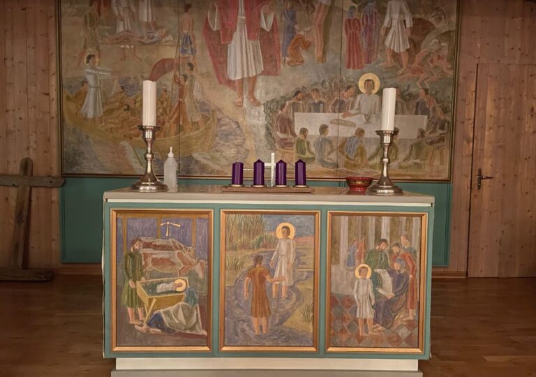 Altar inside Svalbard Church.