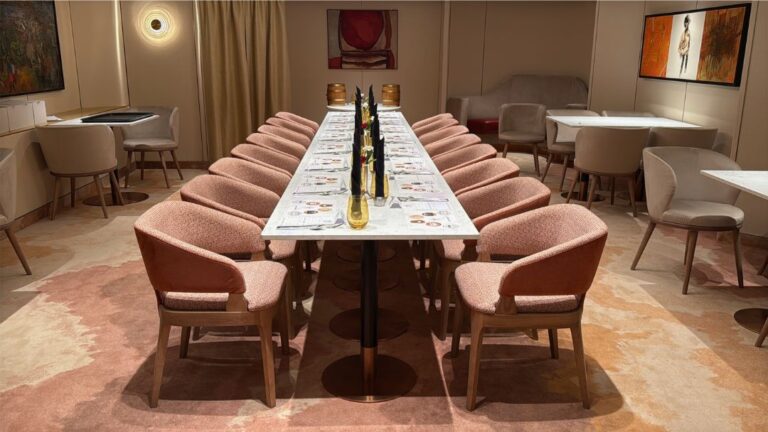 Large table in Colors and Tastes restaurant on Fred Olsen Borealis cruise ship. Photo: David Nikel.