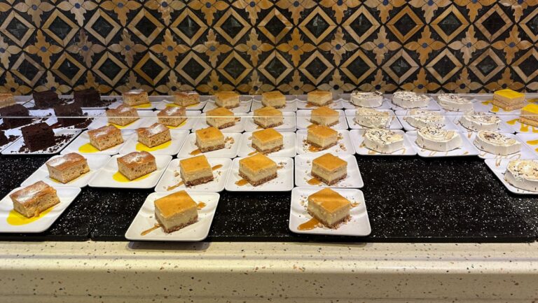 Display of desserts at the buffet.