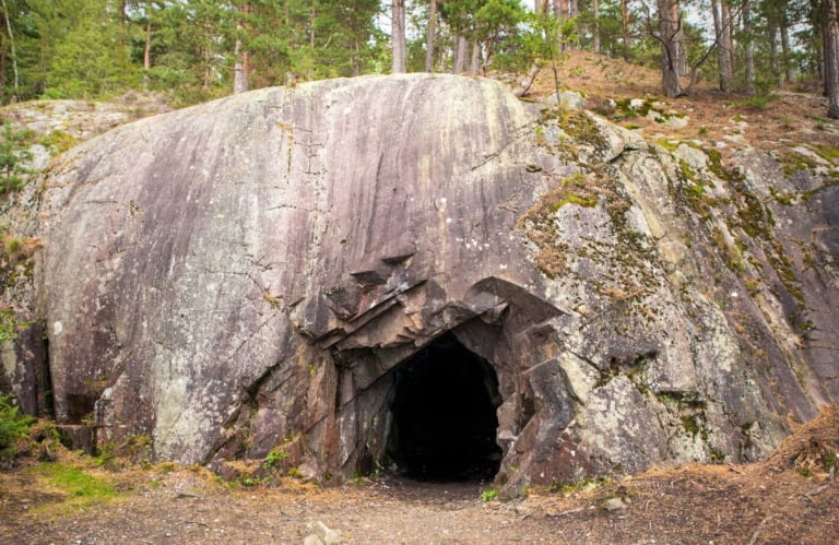 Cave entrance in Norway.