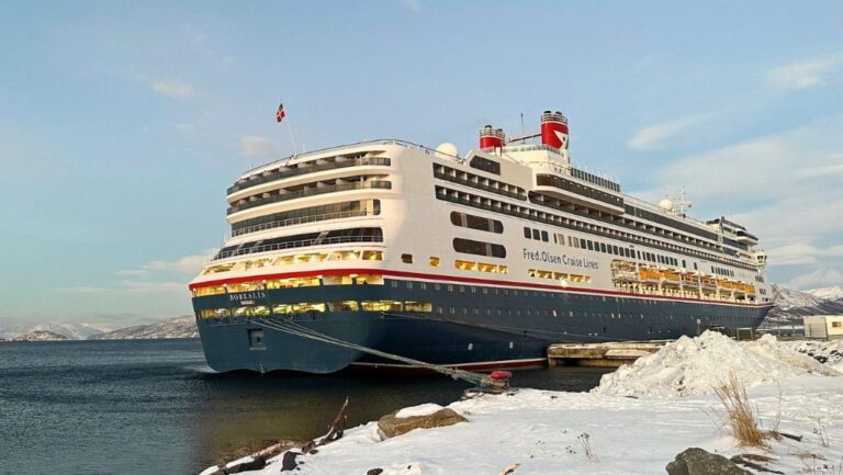 Fred Olsen Borealis in port at Alta, Norway. Photo: David Nikel.