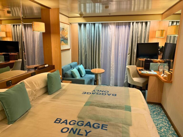 Inside a terrace cabin on Fred Olsen Borealis cruise ship. Photo: David Nikel.