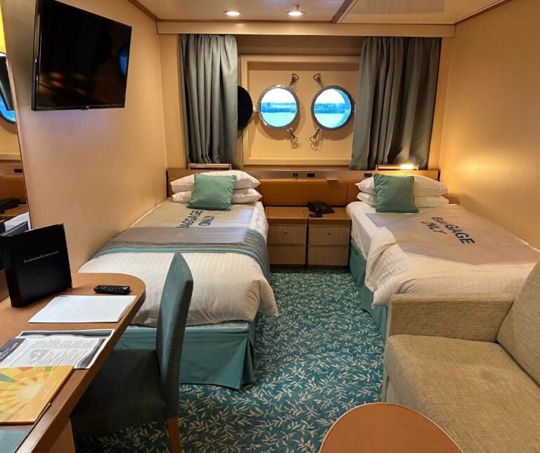 Ocean View cabin on the Borealis cruise ship.