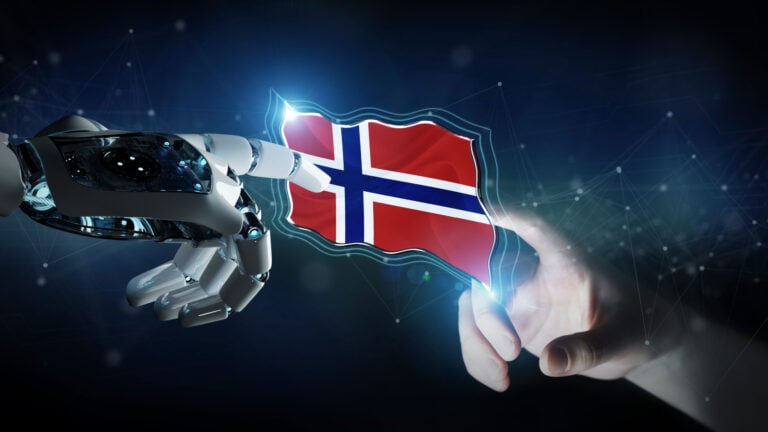 Learning Norwegian with an AI concept image.