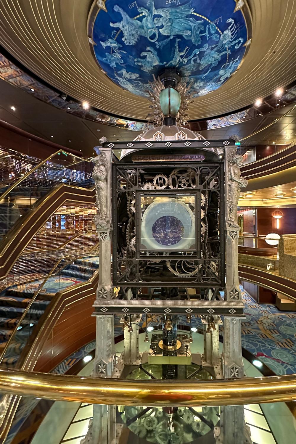 The wonderful clock tower in the Bolette's atrium.