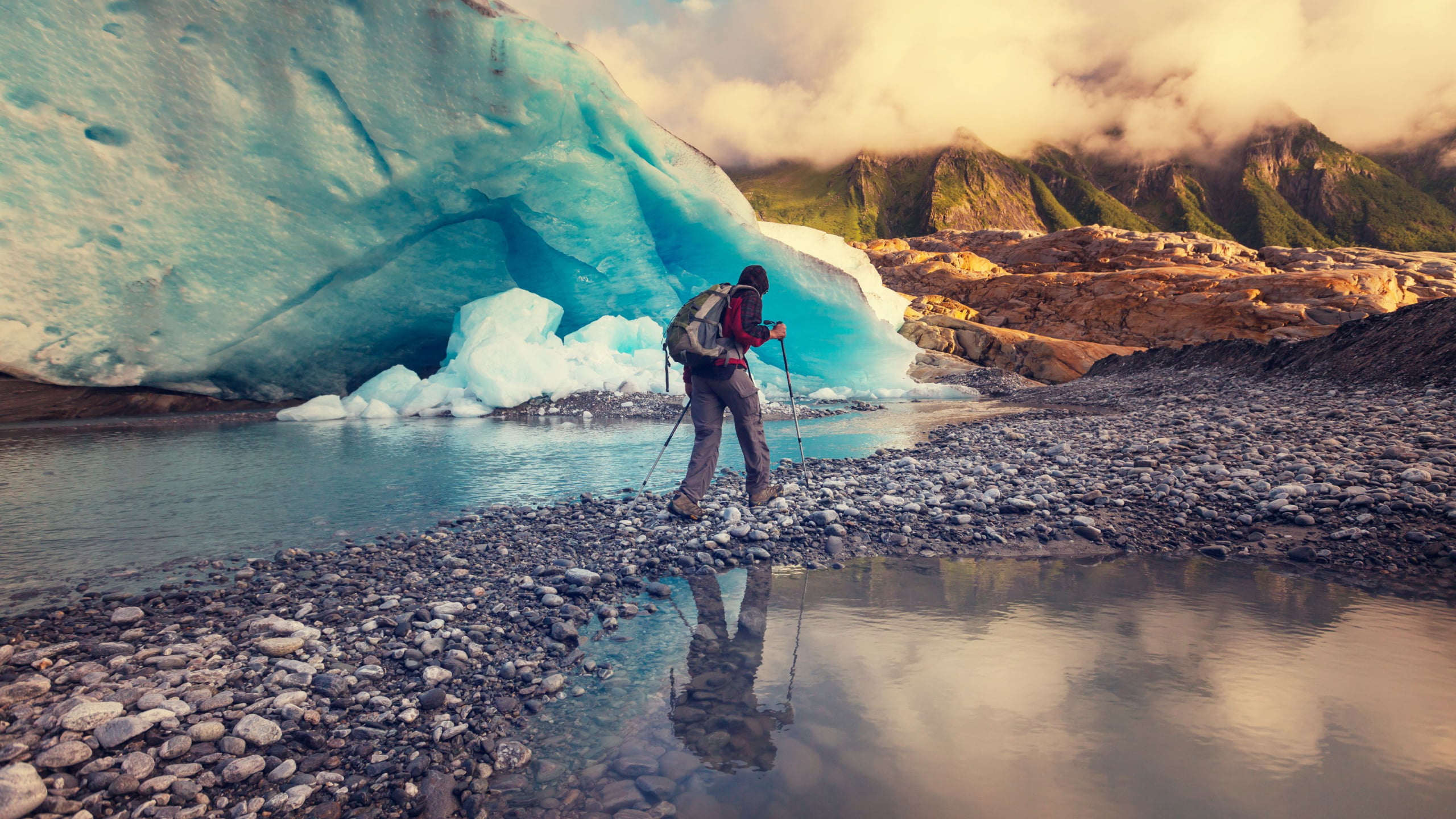 Svartisen glacier hike in Norway.