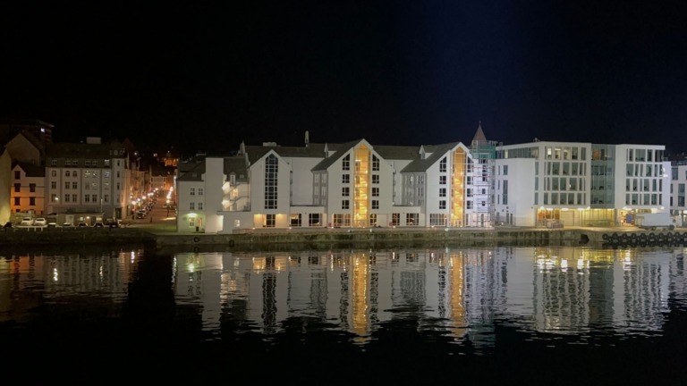 Quality Hotel in Ålesund seen from the Hurtigruten ship.