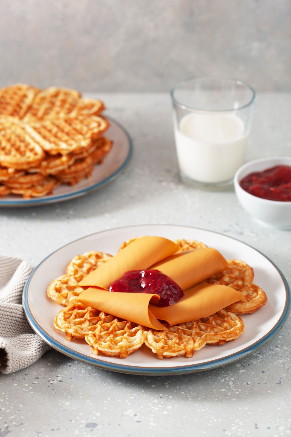 Norway waffle with brown cheese