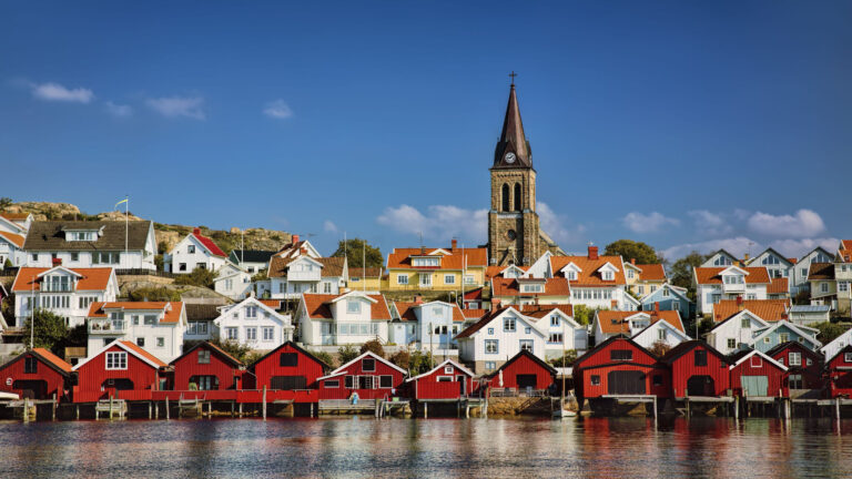 The striking waterfront of Fjällbacka, Sweden.