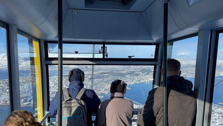 Inside Tromsø cable car.