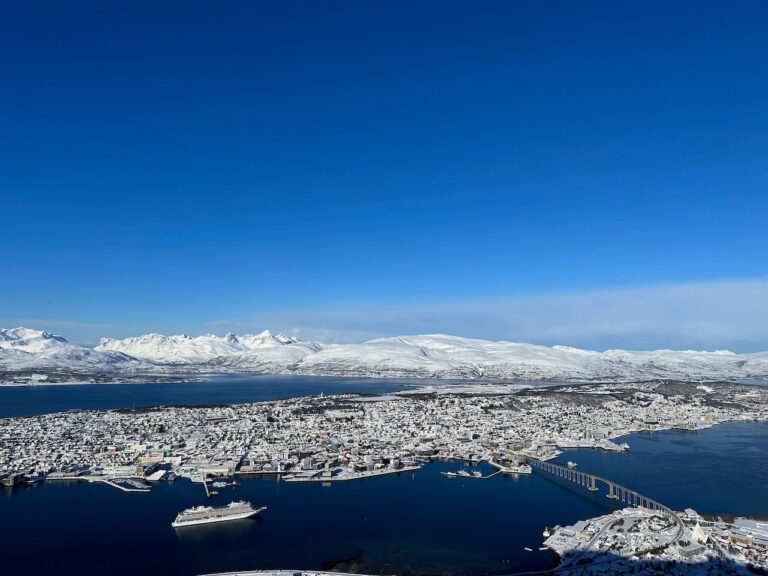 View of Tromsø from the top of the cable car.