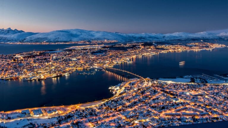 View from Tromsø Cable Car in Northern Norway.