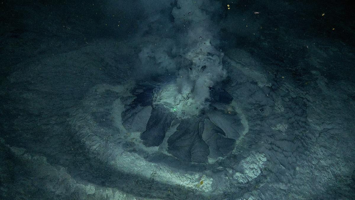 Mud volcano on the sea bed of the Barents Sea.