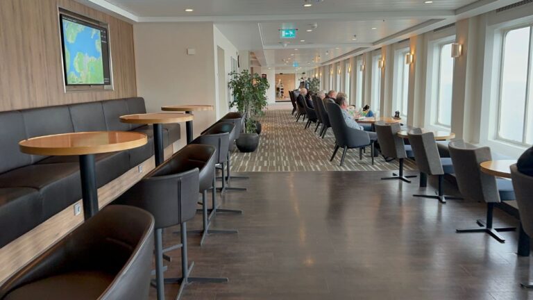 Inside main deck on Hurtigruten's Nordnorge.