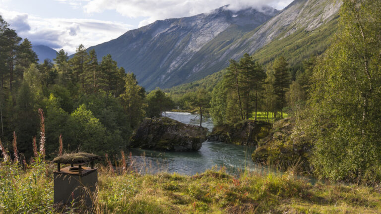 Fjord landscape near the Juvet hotel in Norway.