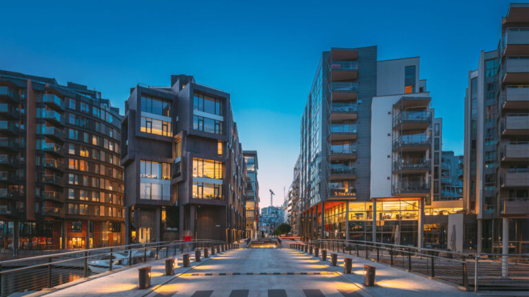 Office buildings in Oslo, Norway.