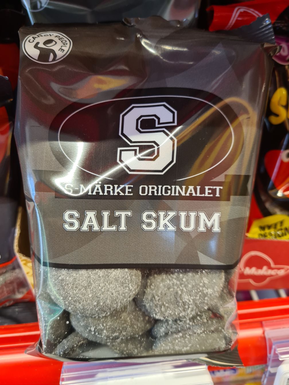 Packet of Salt Skum in a Norwegian supermarket. Photo: Daniel Albert.