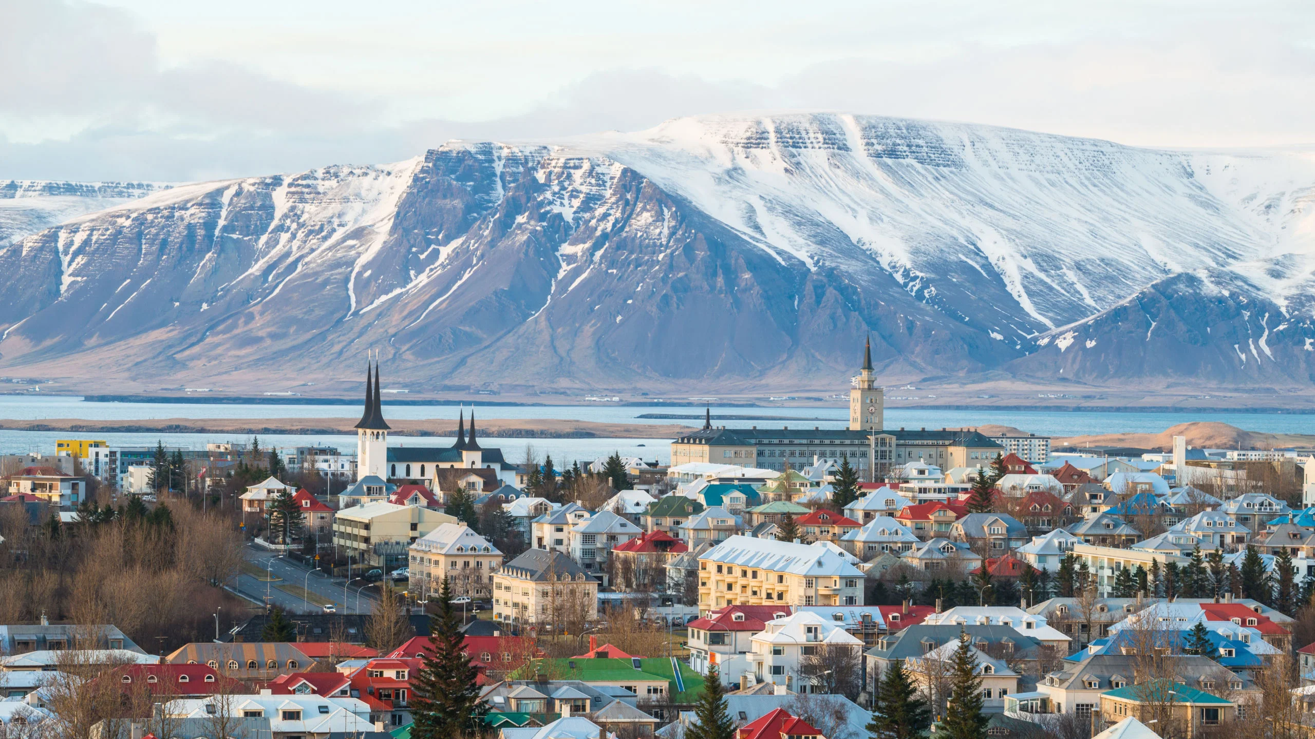 View of Reykjavik, the capital city of Iceland.