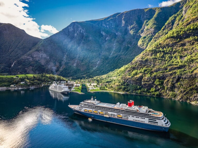 Cruise ships in Flåm, Norway.
