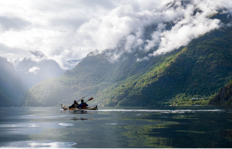 Kayak tour in Nærøyfjord.