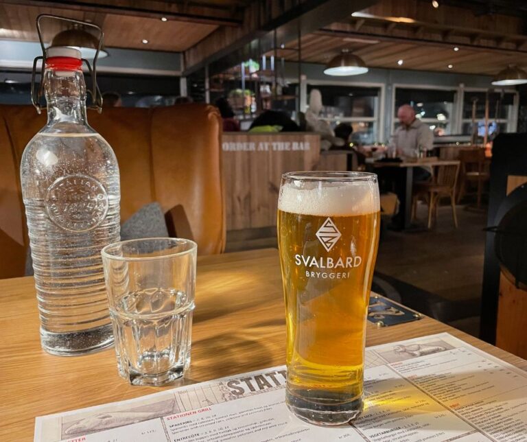 Svalbard Brewery beers at Stationen in Longyearbyen.