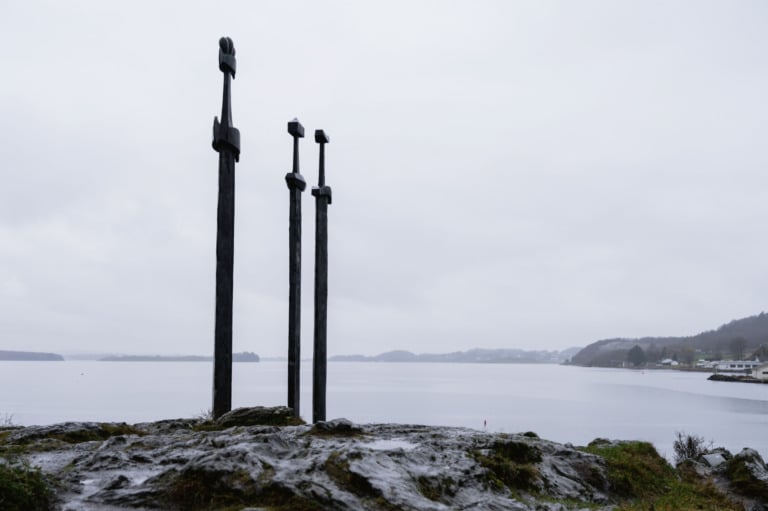 The swords monument in Stavanger, Norway.