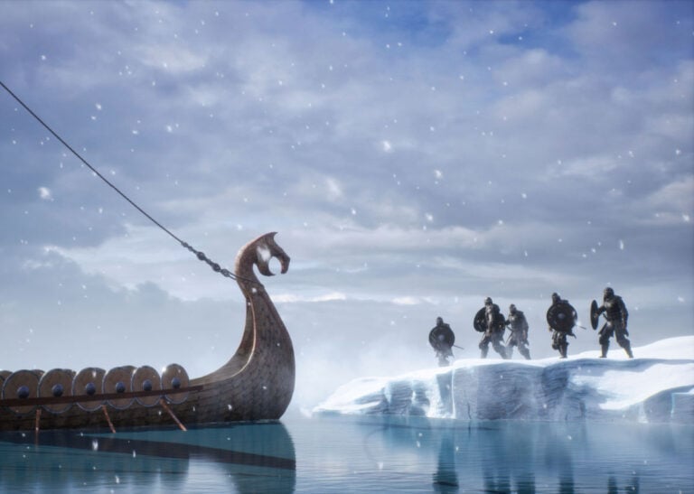 Concept image of harsh weather and environment in the Viking Age.