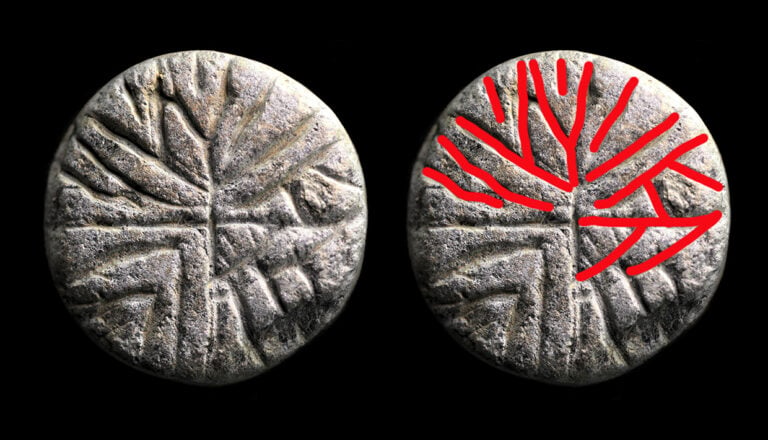 The Viking Age game piece with runic inscription found in Trondheim, Norway. Photo: Dag-Øyvind Engtrø Solem, NIKU.