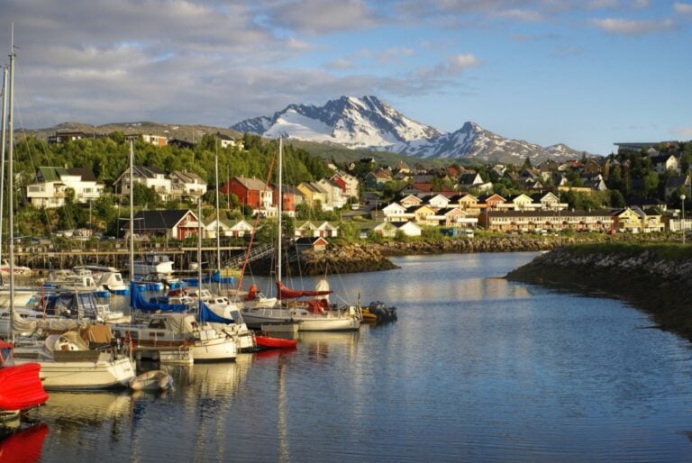 Waterfront of Narvik in Northern Norway.