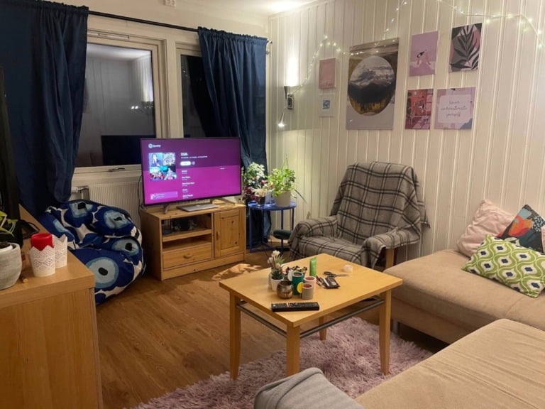 Inside Cherie’s apartment in Longyearbyen.