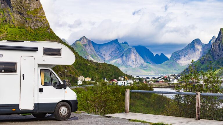 Lofoten Islands parking concept image.