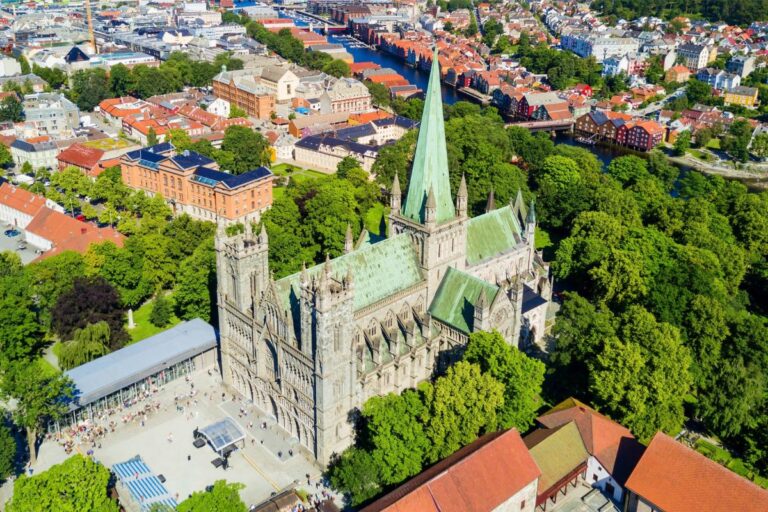 Trondheim's Nidaros Cathedral from above.