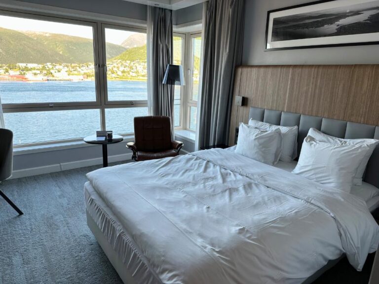 Radisson Blu Tromsø waterfront hotel room.