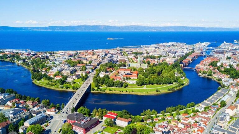 Trondheim city centre from above.