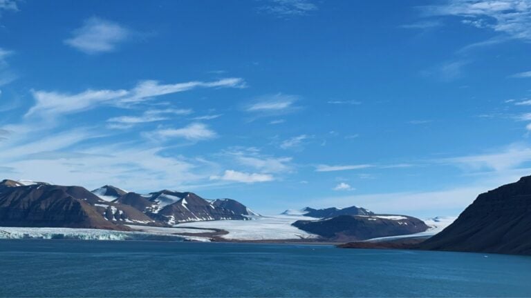 Glacier in Svalbard this summer. Photo: David Nikel.